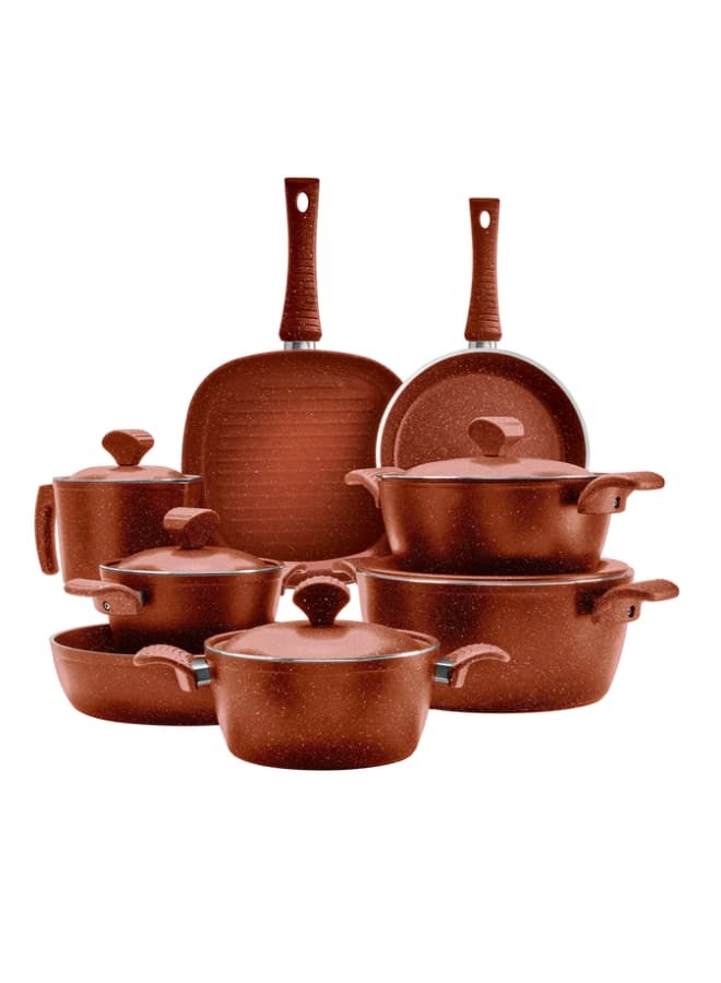 Rox Set 17 Piece Pot 18,20,24& 28 + Grill 28+Pan 24+Oven Tray 28+Milk Pot16+ Serving Tools Set 4 Piece-(Oxiede)